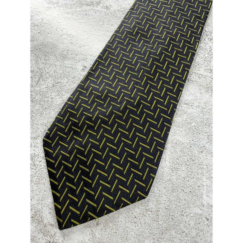 Brooks Brothers Tie Mens One Size Blue 100% Silk Herringbone Jacquard USA